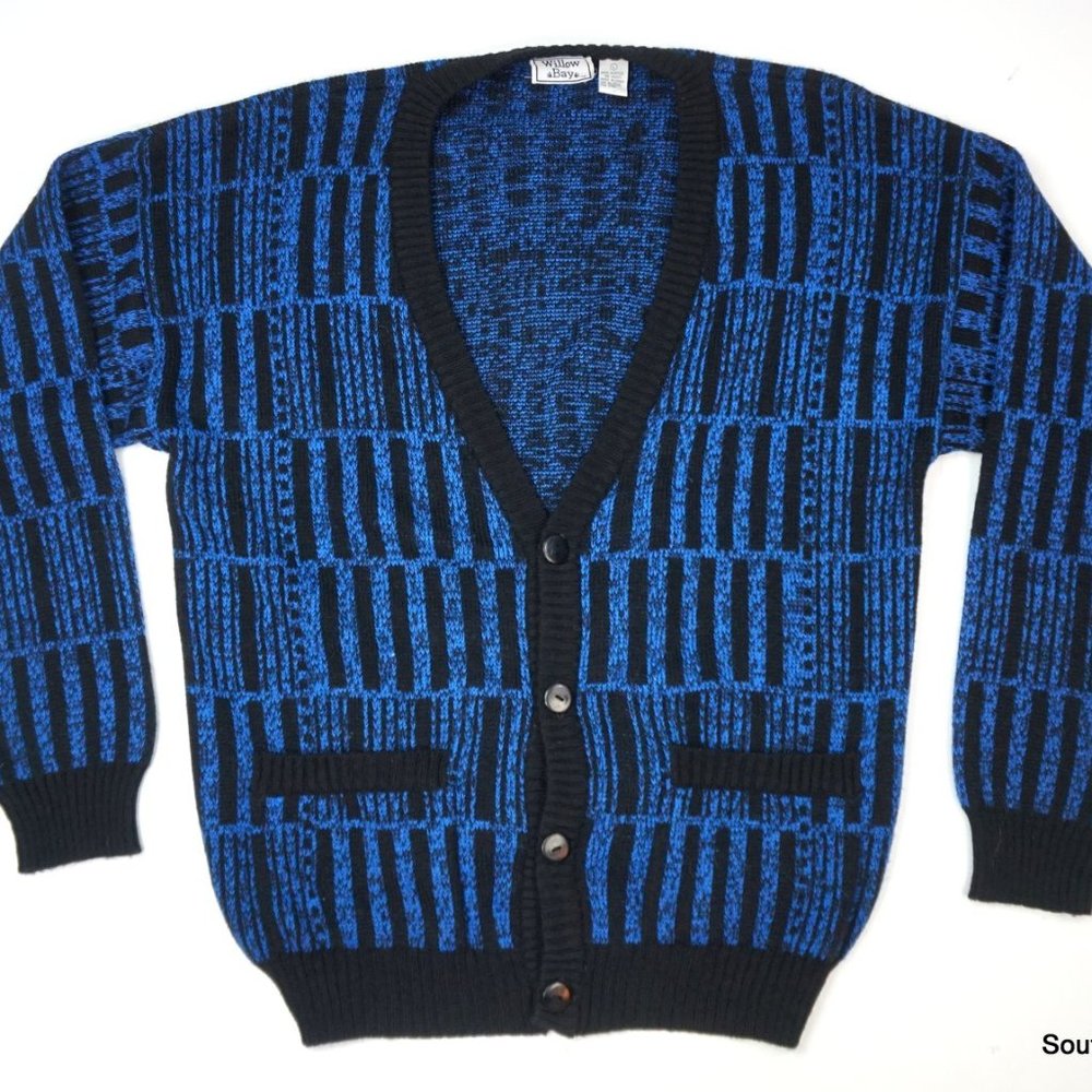 VTG Willow Bay Cardigan Geometric Print Sweater L